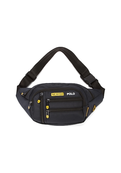 Newish Polo Erkek Usb Kulaklık Çıkışlı Crossbody Çapraz Göğüs Omuz Ve Bel Çantası New328 Siyah - Sarı