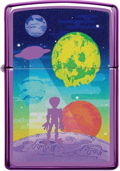 Zippo Alien Worlds Dizayn Çakmak Mor