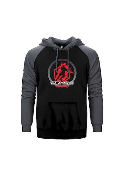 Crysis Wars Logo Gri Renk Reglan Kol Kapşonlu Sweatshirt Gri