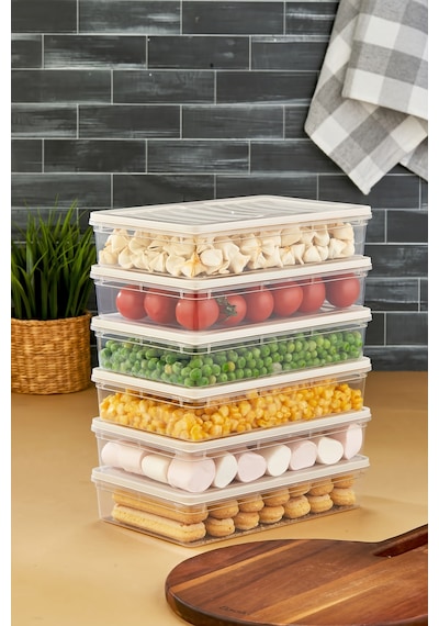 Multi Box 6 Lı Set Saklama Kabı Seti - Dondurucu & Mikrodalga Uyumlu Krem