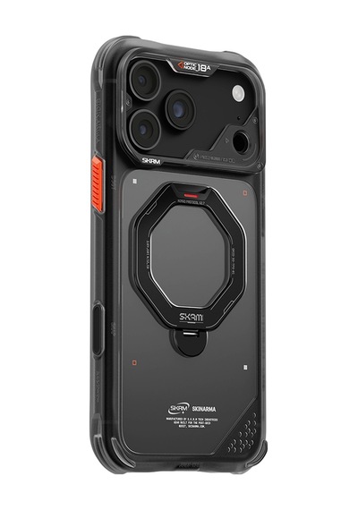 Apple iPhone 18 Pro Uyumlu Kılıf M-safe Şarj Özellikli Standlı Skinarma Saturn Kapak Siyah