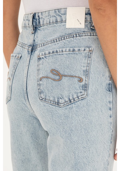 U.S. Polo Assn. Kadın Açık Mavi Mom High Waist Fit Jean Pantolon 50284793-DN0021