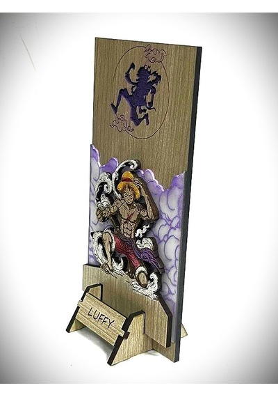 Dükkan Design Lazer Kazıma El Boyama One Piece Luffy Gear5 Biblo Çok Renkli