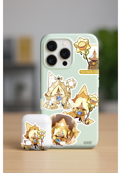 Pure Vanilla Cookie Run Kingdom Telefon Laptop Bullet Journal Yapışkanlı Folyo Sticker Paketi 22 Adet Çok Renkli