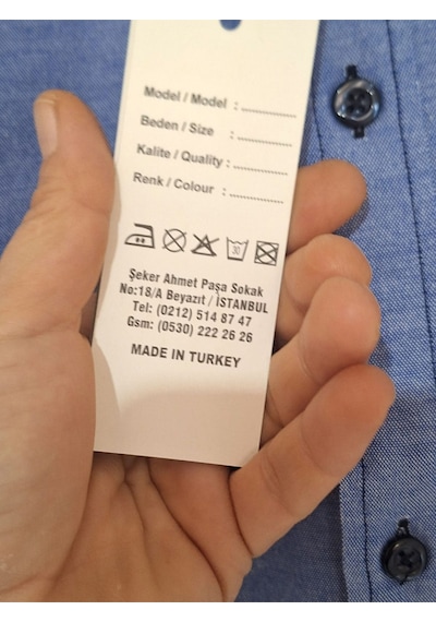 Rival M Slim Fit Yumuşak Yakalı, Biye Düğme Detay Mavi Kısakollu Düz Erkek Gömlek