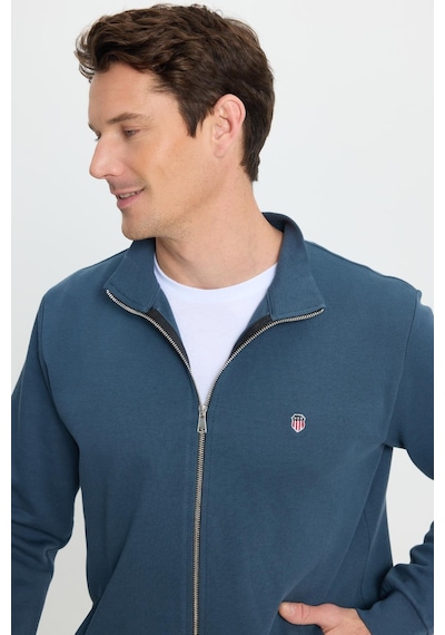 Tudors Erkek Slim Fit Dar Kesim Pamuklu Tam Fermuarlı Çift Cepli Dik Yaka Petrol Sweatshirt Hırka-41894 Petrol Tudors Erkek Slim Fit Dar Kesim Pamuklu Tam Fermuarlı Çift Cepli Dik Yaka Petrol Sweatshirt Hırka-41894 Petrol