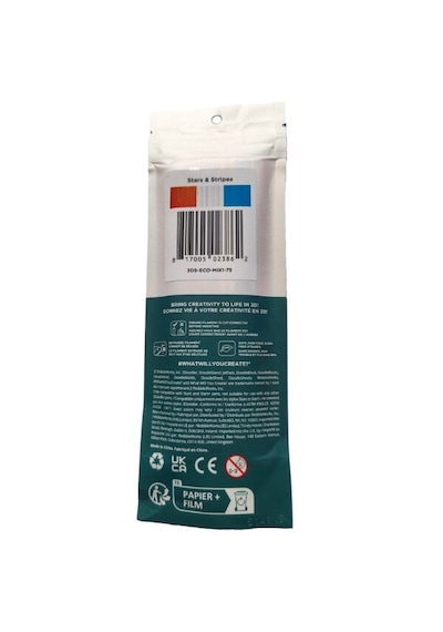 Start+ Eco Pla Stars & Stripes 3d Kalem İçin 75 Çubuk Filament - 3ds-eco-mıx1-75 Stars & Stripes
