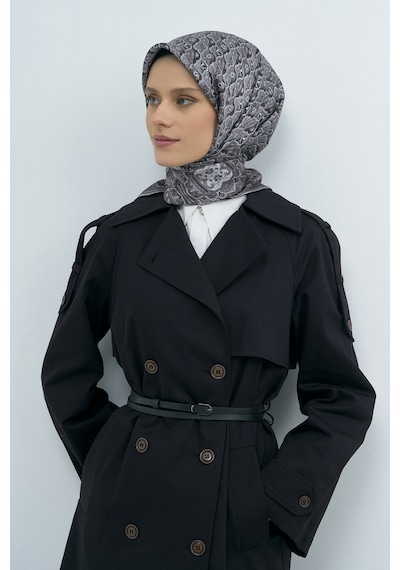 Armine Saf İpek Sura Eşarp-2026 İlkbahar-yaz- 951800d Füme-gümüş