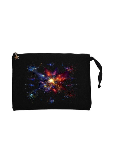 Cosmos Siyah Clutch Astarlı Cüzdan / El Çantası