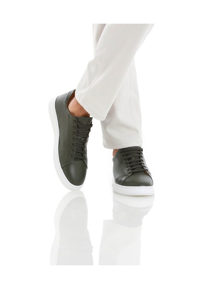Hatemoğlu Haki Casual Bağcıklı Deri Sneakers 13211024c003 022 Haki