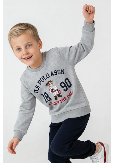 U.S. Polo Assn. Erkek Çocuk Baskılı Gri Uzun Kol Eşofman Takımı Us2632-c-v1 Us2632-c-v1
