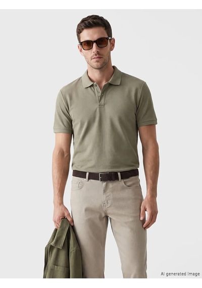 Lc Waikiki Haki Polo Yaka Pike Erkek Tişört