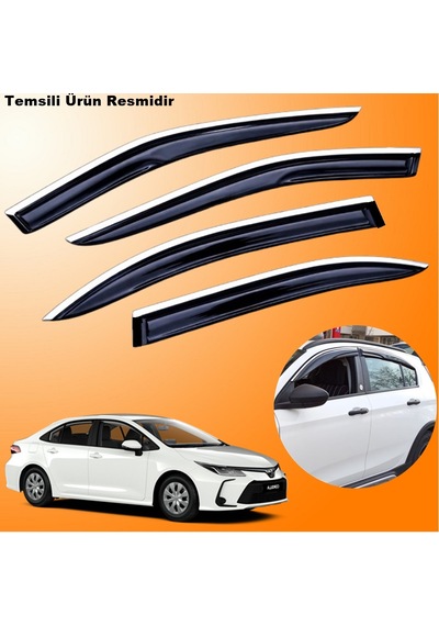 Toyota Corolla Sedan Mügen Cam Rüzgarlığı Abs Krom Nikelajlı Cam Rüzgarlığı 2019 Sonrası 4 Lü Set