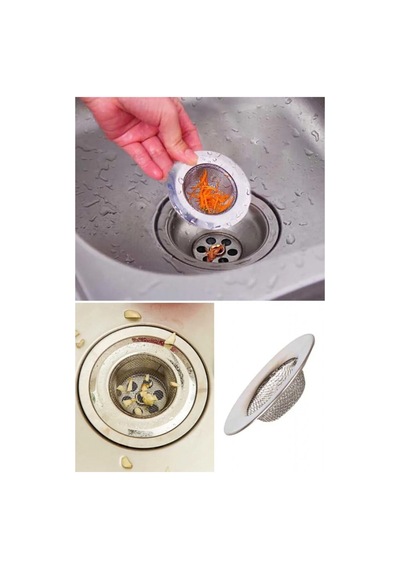 3'li Metal Mutfak Lavabo Süzgeci Paslanmaz 3 Adet Evye 7 Cm Diğer