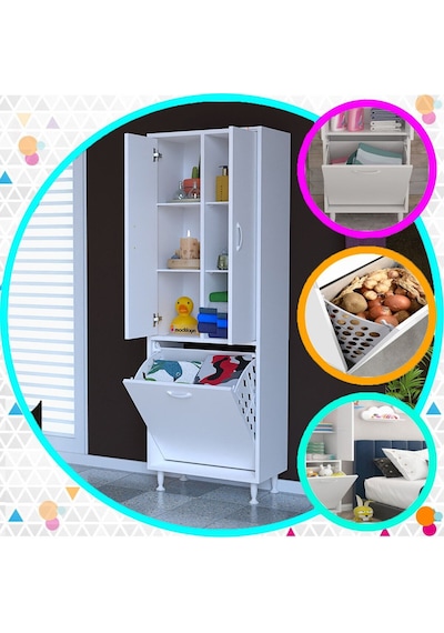 55 X 160 X32,5cm 3 Kapaklı Çok Amaçlı Mutfak Dolabı Sepetli Banyo Dolabı Oyuncak Dolabı Beyaz 55 X 160 X32,5cm 3 Kapaklı Çok Amaçlı Mutfak Dolabı Sepetli Banyo Dolabı Oyuncak Dolabı Beyaz