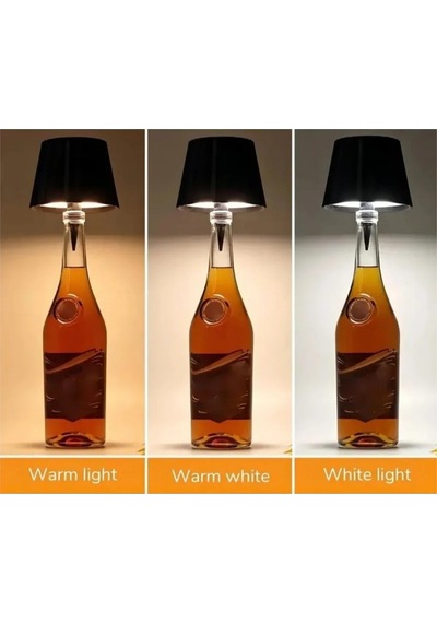 Dekoratif Led Şişe Lambası Başlığı Turuncu Şişeye Takılan Abajur Aparatı Modern Masa Lambası