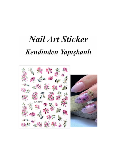 Nail Art Sticker Kendinden Yapışkanlı, Tırnak Süsleme, Tırnak Dövmesi Stikır 2240 Çok Renkli-2240 Nail Art Sticker Kendinden Yapışkanlı, Tırnak Süsleme, Tırnak Dövmesi Stikır 2240 Çok Renkli-2240