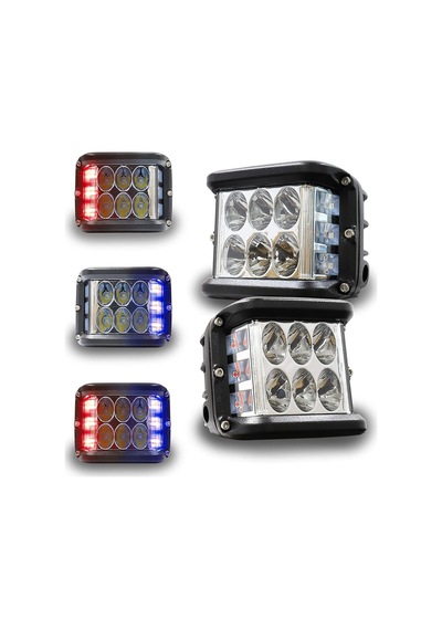 Space Offroad Sis Lambası Beyaz-Kırmızı-Mavi 12 Led 36W Çift / Lass319-1