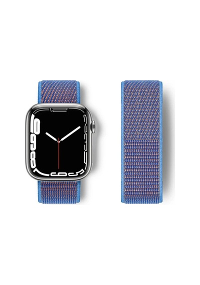 Apple Watch 42mm Hasırlı Cırtcırtlı Kordon - Mor Diğer