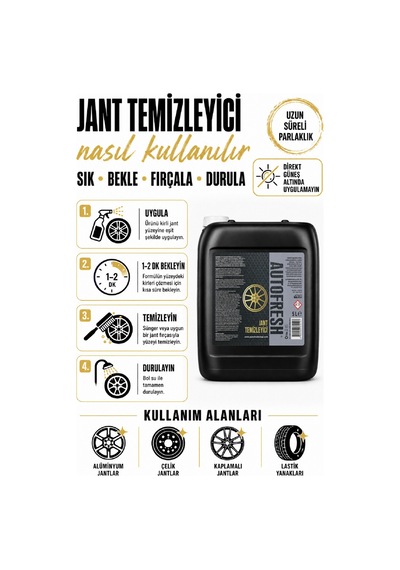 Jant Temizleyici Oto Araç Jant Temizleyici 5 Lt Kostiksiz Formül