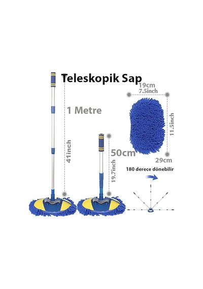 Ally Mikrofiber Dönebilen Püsküllü Araba Yıkama-temizleme Fırças