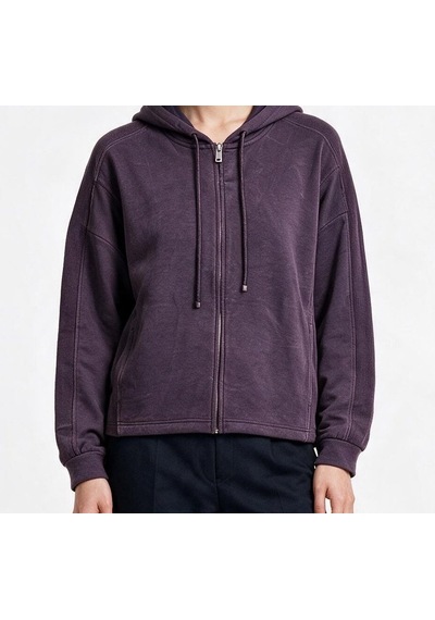 Marsel&leon Marsel Leon Kadın Kapüşonlu Fermuarlı Rahat Kesim Fitilli Kollu Pamuk Karışımlı Sweatshirt Mor Marsel&leon Marsel Leon Kadın Kapüşonlu Fermuarlı Rahat Kesim Fitilli Kollu Pamuk Karışımlı Sweatshirt Mor