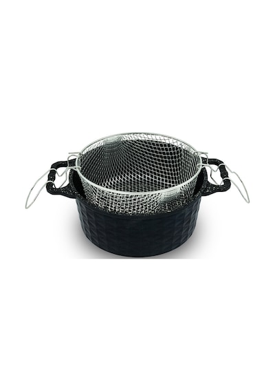 Polochef Döküm Granit Kızartma Tenceresi Fritöz 24cm Siyah