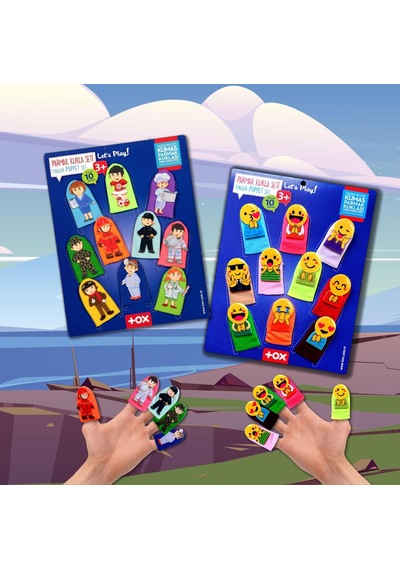 2 Set 20 Parça Tox Emojiler ve Meslekler Parmak Kukla T106 T761