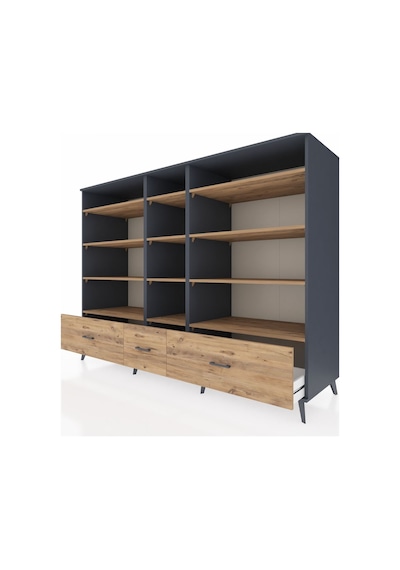 Kronos Dolap 12 Raflı 3 Çekmeceli 220x59x163 Antrasit-çam Atlas Çam - Antrasit Kronos Dolap 12 Raflı 3 Çekmeceli 220x59x163 Antrasit-çam Atlas Çam - Antrasit