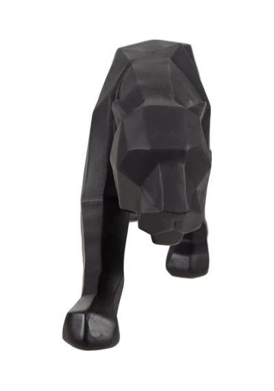 Geometrik Siyah Panter Dekoratif Obje Kubik Kaplan Obje 45 Cm