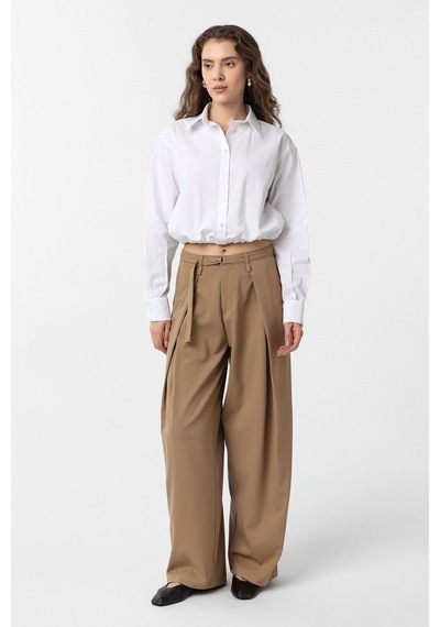 Antioch Crop Poplin Kadın Gömlek Beyaz