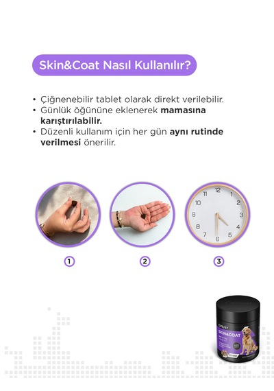 Cutepet Skin & Coat Köpek Deri Ve Tüy Sağlığı Tableti 60 Adet Omega 3-6-9, Biotin Ve Kolajen Destekli