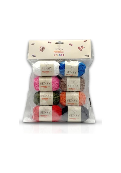 Sensy Velvet Slim Mini Paket Örgü İpi Kadife İp Amigurumi İpi Set Colors