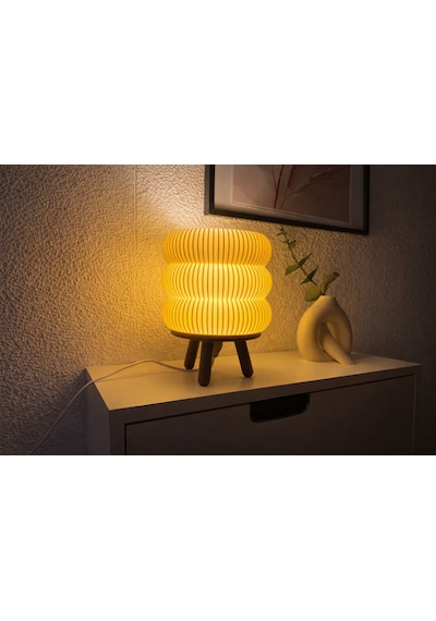 Modern Dekoratif Masa Lambası Şık Gece Lambası Sert Plastik Tasarım Led Uyumlu Minimal Tasarım Beyaz