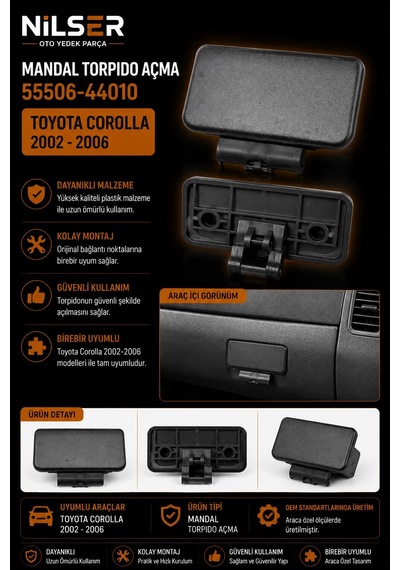 Corolla Torpido Kapak Mandal 2002-2006 Siyah