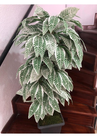 Yapay Yeşil-beyaz Yapraklı Ceviz Ağacı 130cm Yeşil-beyaz