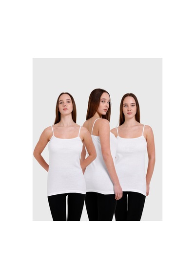 Clara Butik 3'lü Basic Ip Askı Atlet Beyaz