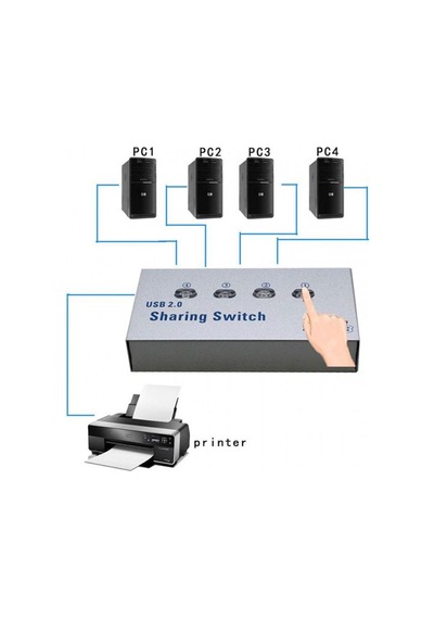 4 Port Usb 2.0 Sharing Switch 4 Kasa 1 Yazıcı Anahtarlı Switch