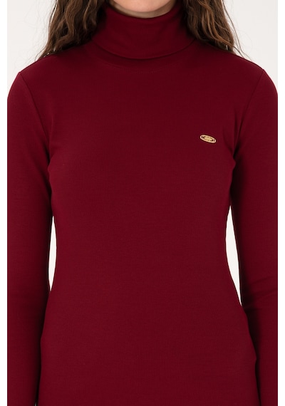 U.S. Polo Assn. Kadın Bordo Balıkçı Yaka Sweatshırt 50313430-VR014