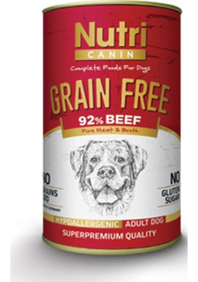 Nutri Canin %92 Sığır Etli Tahılsız Yetişkin Köpek Maması 4 x 400 G