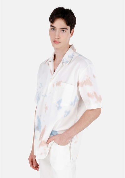 Colin's Colins Oversize Fit Shirt Neck Erkek Bej Kısa Kol Gömlek Cl1069575 Q1.v1 Dn43535 Denim