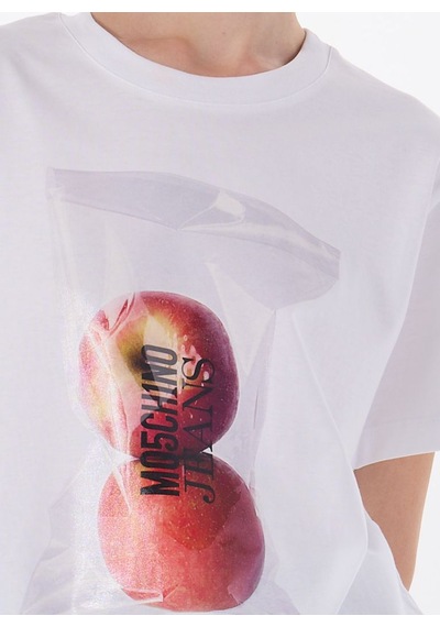 Moschino Jeans Beyaz Kadın Regular Fit T-shirt 251k1a070732291001