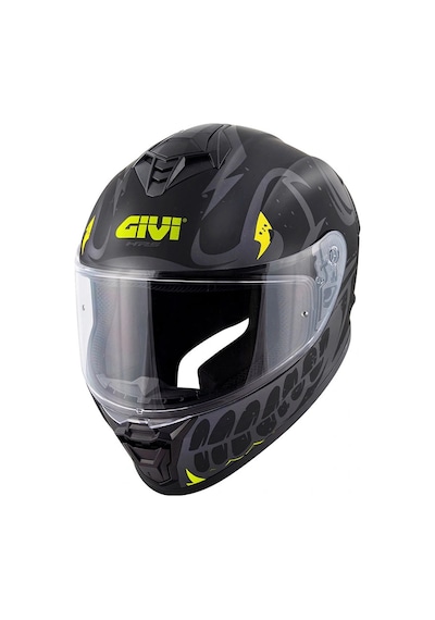Gıvı 50.x Bones Kask Mat Sıyah Neon Sarı