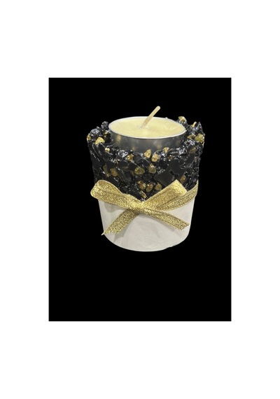 Hediyelik Kahve Yanı Sunumluk Dekoratif Tealight Mumluk 6x6 Cm 2 Li