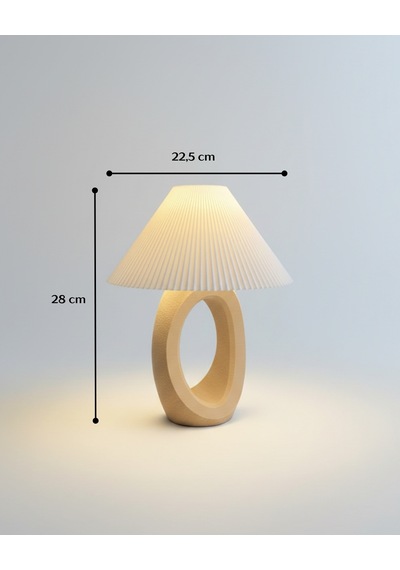 Elana Design Balance Abajur - Bohem Tarzı Abajur Ve Gece Lambası Bej