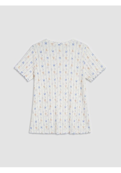 Lcw Dream Ekru V Yaka Baskılı Hamile Pijama Takımı Lcw Dream Ekru V Yaka Baskılı Hamile Pijama Takımı