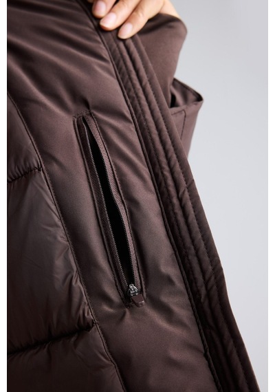 Defacto Beli Büzgülü Regular Fit Kapüşonlu Parka H6148ax26aubn192 Kahve-bn192