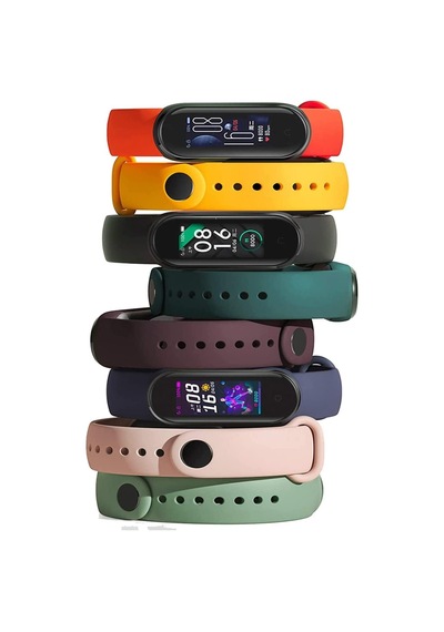 Xiaomi Mi Band 7 İle Uyumlu Saat Kayışı Ent Kaliteli Xiaomi Mi Band 7 İle Uyumlu Spor Saat Kontrast Renkli Termoplastik Mor Çok Renkli