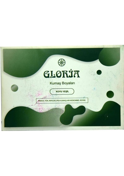 Gloria Koyu Yeşil Renk Pamuk Yün Naylon İpek Kumaş Boyası 10Gr