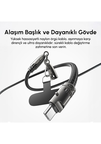 Ven-dens Vd-dcs02 Premium Usb-c Örgülü Şarj Kablosu 60w